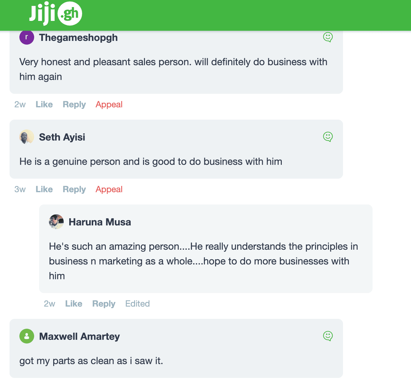 jiji testimonial